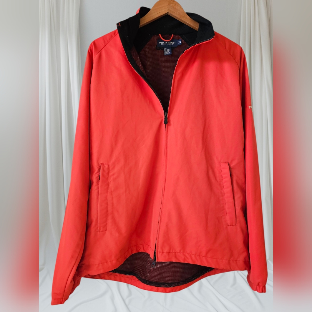 Vintage Polo Ralph Lauren Orange Golf Windbreaker Size M